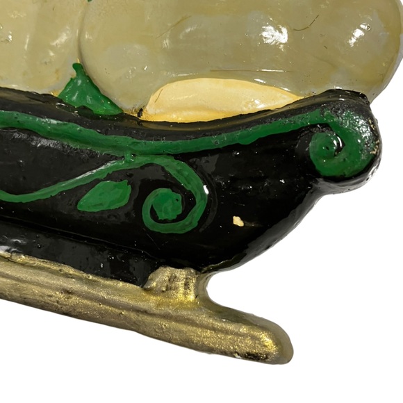 Vintage Mice on Sled with Christmas Tree Ceramic Christmas Ornament - Picture 6 of 8